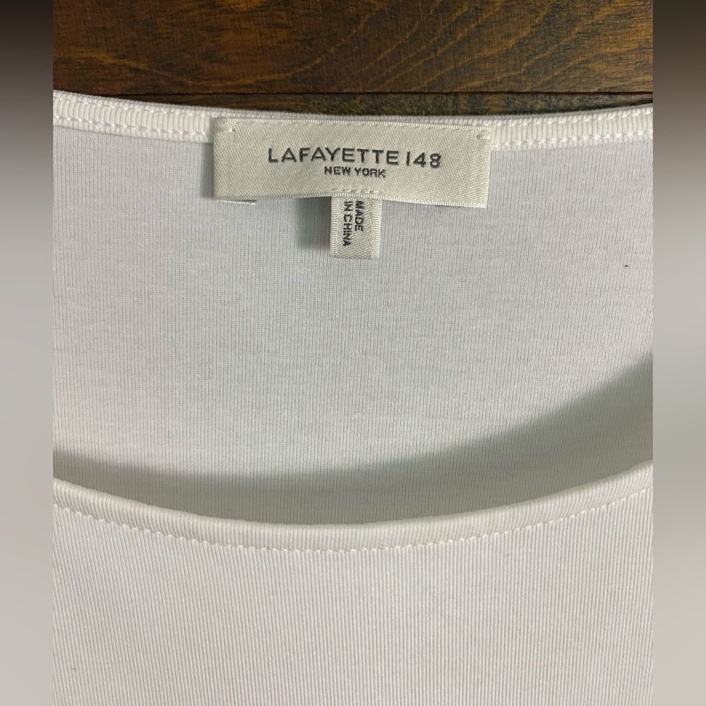 Lafayette 148 NY Cotton Rib Crew Neck T-Shirt 3X White Excellent Condition - Picture 8 of 9